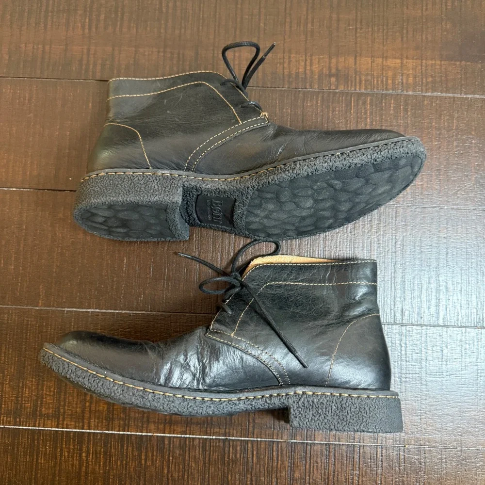 Born Harrison Black Leather Chukka Boots Mens 9.5 M H25403 Desert Ankle Boots